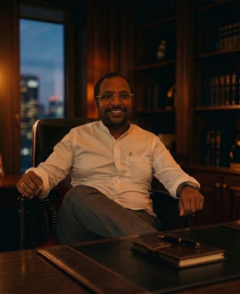 Portrait of Dr. Nagaraj Vishnu, Founder Chairman of Oh My God Pictures